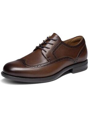 Brown Wingtip Oxfords Leather Dress Shoes for Men, Size 9.5 - Classic Style